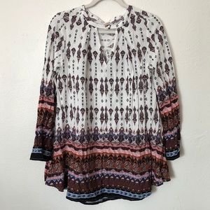 Anthropologie En Creme Tribal Tunic Dress